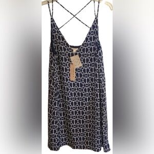 Gilli NWT Blue and White Spaghetti Strap Party Casual Dress Size Large